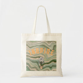 Benutzerdefinierte grüne Retro-Marmor-Druck-Blumen Tragetasche