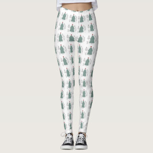 Benutzerdefinierte grüne schwarze Weihnachtsbaum-L Leggings