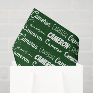 Benutzerdefinierte grüne Typografie Name Collage W Seidenpapier
