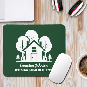 Benutzerdefinierte Grüne Waldhaus Immobilienfirma Mousepad