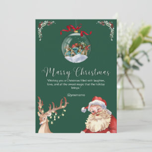 Benutzerdefinierte grüne weiße Hochzeit Weihnachte Einladung
