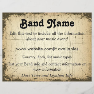 Benutzerdefinierte Grunge-Band Flyer