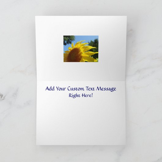 Benutzerdefinierte Grußkarten SunFlower Ihr Text h Karte (Innenseite)