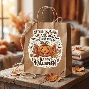 Benutzerdefinierte Halloween-Dankeschön-Karte für  Quadratischer Aufkleber