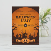 Benutzerdefinierte Halloween-Party-Einladungskarte