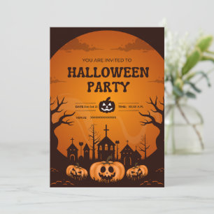 Benutzerdefinierte Halloween-Party-Einladungskarte Einladung