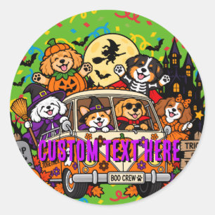 Benutzerdefinierte Halloween-Vampir-Hexe-Skelett-H Runder Aufkleber