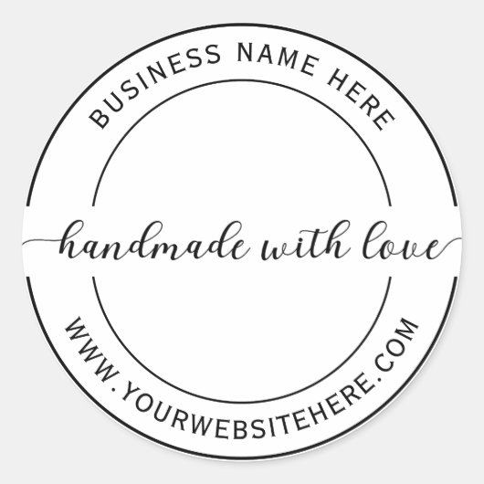 Benutzerdefinierte Handarbeit mit Liebe Runder Aufkleber (Vorderseite)