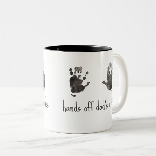 Benutzerdefinierte Handdrucke Funny Vater Zweifarbige Tasse (VorderseiteRechts)