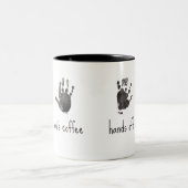 Benutzerdefinierte Handdrucke Funny Vater Zweifarbige Tasse (Mittel)