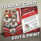 Benutzerdefinierte Handelskarte, Red Silver Sport Telefonnummerkarte