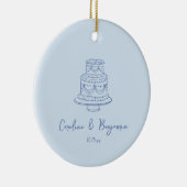 Benutzerdefinierte handgeschriebene coole blaue Do Keramik Ornament (Rechts)