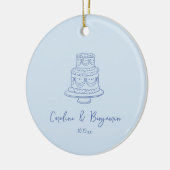 Benutzerdefinierte handgeschriebene coole blaue Do Keramik Ornament (Links)