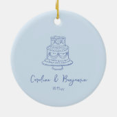 Benutzerdefinierte handgeschriebene coole blaue Do Keramik Ornament (Hinten)