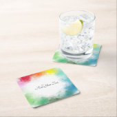 Benutzerdefinierte handgeschriebene Skriptfarben m Rechteckiger Pappuntersetzer (Vor Ort)