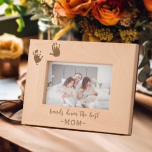 Benutzerdefinierte Handprints Beste Mama Geätzte Rahmen