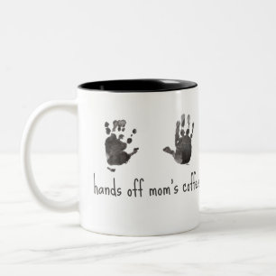 Benutzerdefinierte Handprints Funny Mama Zweifarbige Tasse