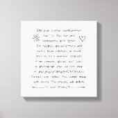 Benutzerdefinierte Handschrift Leinwanddruck (Vorderseite)