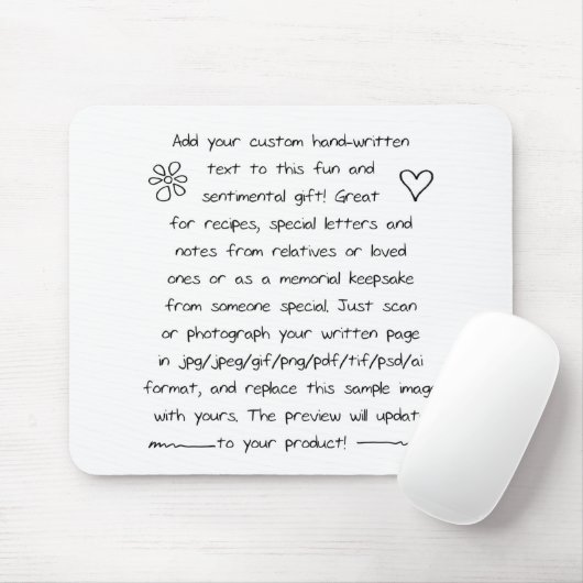 Benutzerdefinierte Handschrift Mousepad (Mit Mouse)