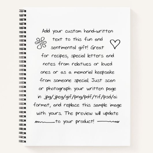 Benutzerdefinierte Handschrift Notizblock (Vorderseite)