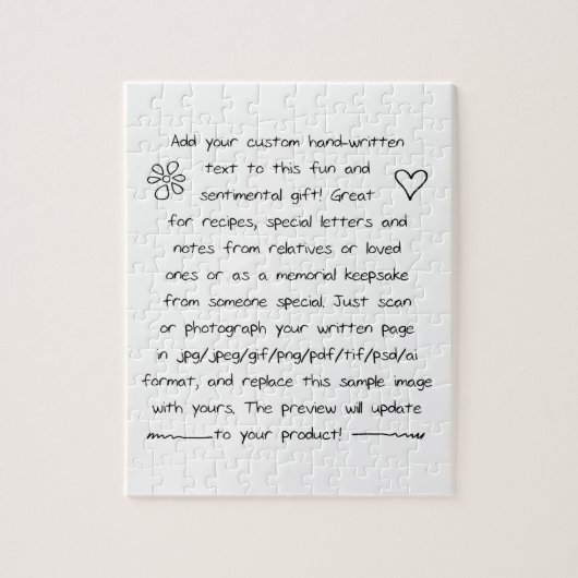 Benutzerdefinierte Handschrift Puzzle (Vertikal)