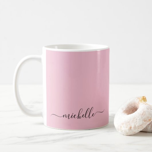 Benutzerdefinierte Handschrift Text Name Farbe Ros Kaffeetasse (Mit Donut)