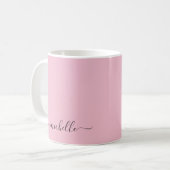 Benutzerdefinierte Handschrift Text Name Farbe Ros Kaffeetasse (Vorderseite Links)