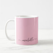 Benutzerdefinierte Handschrift Text Name Farbe Ros Kaffeetasse (Links)