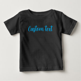 Benutzerdefinierte Handschrift Textvorlage Schwarz Baby T-shirt