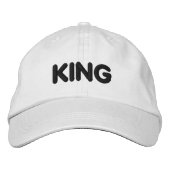 Benutzerdefinierte Handsome Men's King Text Sports Bestickte Baseballkappe (Vorderseite)
