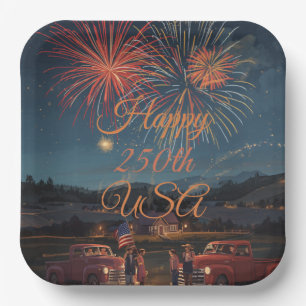 Benutzerdefinierte Happy 250th USA patriotische Fe Pappteller