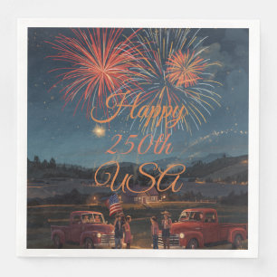 Benutzerdefinierte Happy 250th USA patriotische Fe Serviette