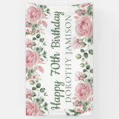 Benutzerdefinierte Happy 70. Geburtstag Blumen Banner (Vertikal)