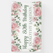 Benutzerdefinierte Happy 80. Geburtstag Blumen Banner (Vertikal)