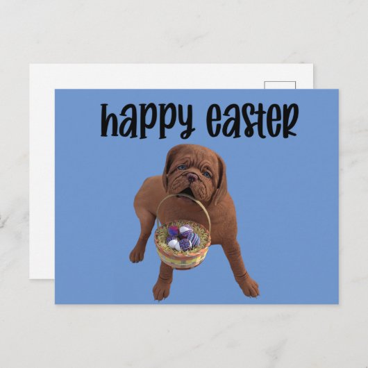 Benutzerdefinierte Happy Oaster Dog Postkarte (Vorne/Hinten)