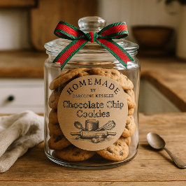 Benutzerdefinierte hausgemachte Chocolate Chip Coo Runder Aufkleber