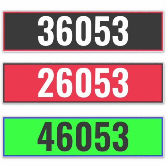 Benutzerdefinierte Hausnummern - Postfach Aufkleber (Vorderseite)