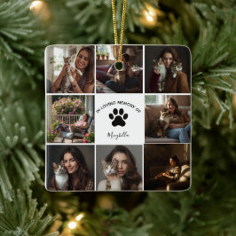 Benutzerdefinierte Haustier-Collage In Loving Memo Keramikornament