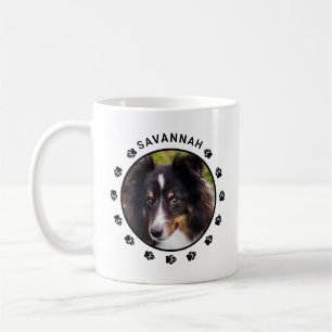 Benutzerdefinierte Haustier-Fotovorlagen mit Pfote Kaffeetasse