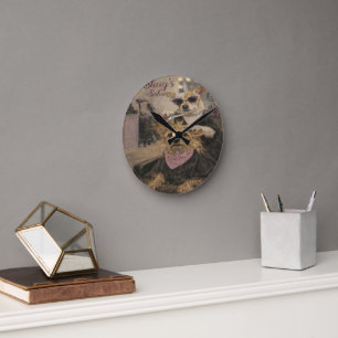 Benutzerdefinierte Haustier-Kunst Acryl-Wanduhr –  Runde Wanduhr