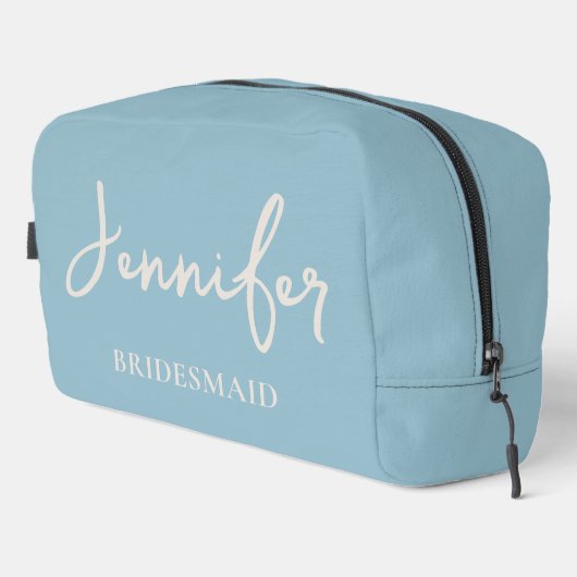 Benutzerdefinierte Hellblaue Brautjungfer Danke-Ta Waschbeutel (Rechte Ecke)