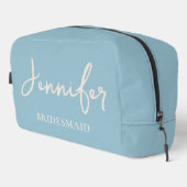 Benutzerdefinierte hellblaue Brautjungfer Dankesch Waschbeutel (Rechte Ecke)