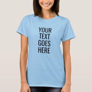 Benutzerdefinierte, hellblaue Womens-Druckvorlage  T-Shirt