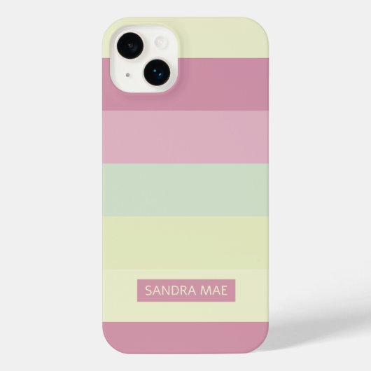 Benutzerdefinierte hellgelbe Limettengrün Rosa Str iPhone Hülle (Rückseite)