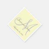 Benutzerdefinierte hellgelbe Monogramm-Papier-Serv Serviette (Ecke)