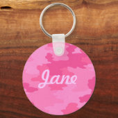 Benutzerdefinierte, hellrosa Camouflage Schlüsselk Schlüsselanhänger (Vorderseite)