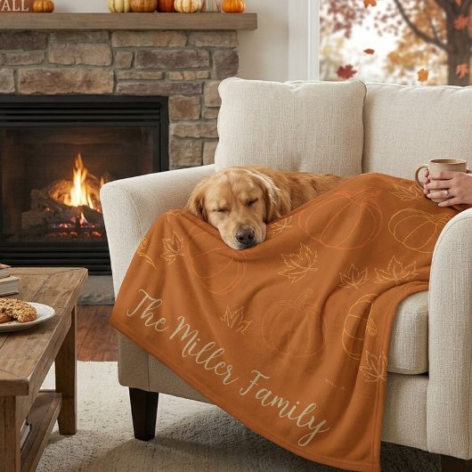 Benutzerdefinierte Herbst-Familienname-Fleece-Deck Fleecedecke