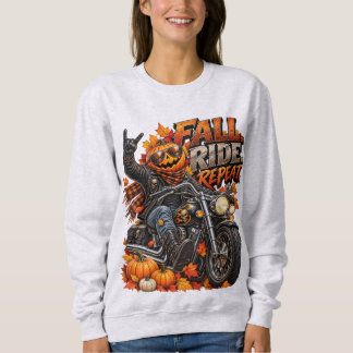 Benutzerdefinierte Herbst-Kürbis-Motorrad-Grafik Sweatshirt