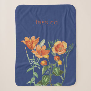 Benutzerdefinierte Herbst-Wasserfarbe Orange Flora Sherpadecke
