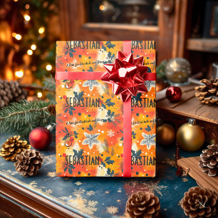 Benutzerdefinierte Herbstblätter und Schneeflocken Geschenkpapier